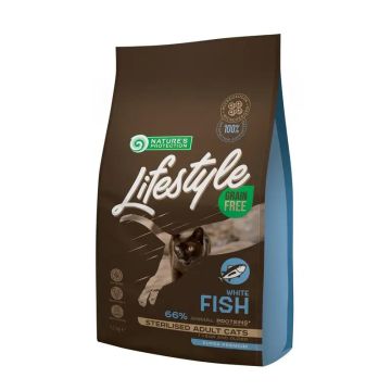 Natures Protection Lifestyle Grain Free Para Gatos Esterilizados Pescado White,1,5Kg