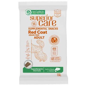 Natures Protection Superior Care Red Coat Snack Hypoallergenic Para Perros.Cuidado Bucal De Salmónn 150Gr