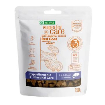 Natures Protection Superior Care Red Coat Snack Hypoallergenic Para Perros.Cuidado Intestinal De Salmón 150Gr