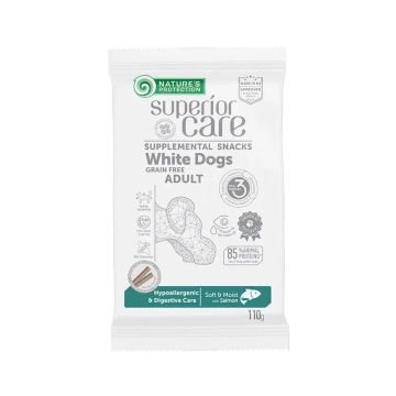 Natures Protection Superior Care White Dogs Snack Para Perros Grain FreeHypoallergenic. Cuidado Digestivo De Salmón 110Gr