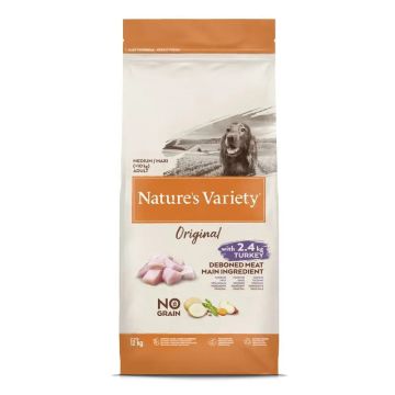 Nature'S Variety Canine Original Adult Nograin Md/Mx Pavo 12Kg, pienso paraperros