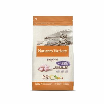 Nature'S Variety Feline Adult Original Esterilizado Pavo 1,25Kg, pienso paragatos