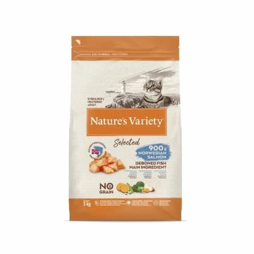 Nature'S Variety Feline Adult Selected Esterilizado Salmon 3Kg, pienso paragatos