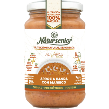 Natursenior Puré Adultos Arroz A Banda Con Marisco Con Omega 3 Dha+Epa,Prebióticos Y Proteínas. , 340 gr