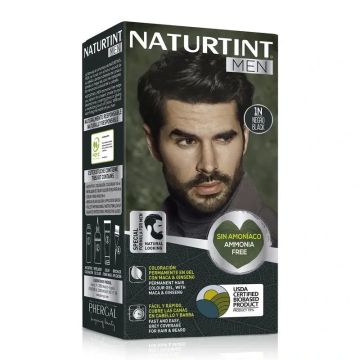 Naturtint Men Tinte Coloración Permanente Hombre Cabello Y Barba Sin Amoníaco 1N- Negro