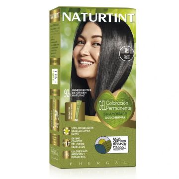 Naturtint Coloración Permanente Tinte Sin Amoníaco 1N - Negro Ébano