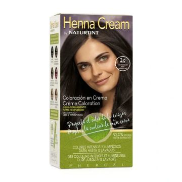 Naturtint Henna Cream Coloración Semipermanente Natural Tinte Sin Amoníaco 3.0Castaño Oscuro