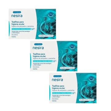 Nesira Pack Toallitas De Higiene Ocular, 3X 30 Unidades, 90 Unidades