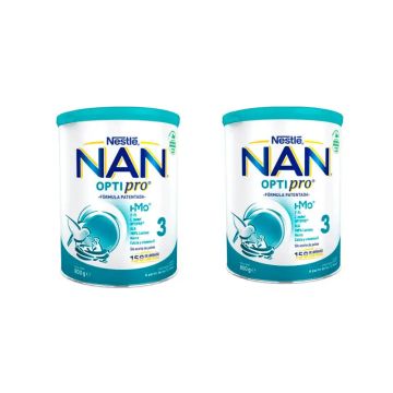 Nestlé Nan Optipro 3 Leche de Crecimiento, Pack 2X800 gr