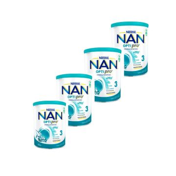 Nestlé Nan Optipro 3 Leche de Crecimiento, Pack 4X800 gr