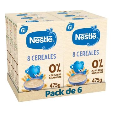 Nestlé Pack 6 Papillas 8 Cereales , 475g