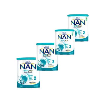Nestlé Nan Optipro 2 Leche de Continuación, Pack 4X800 gr