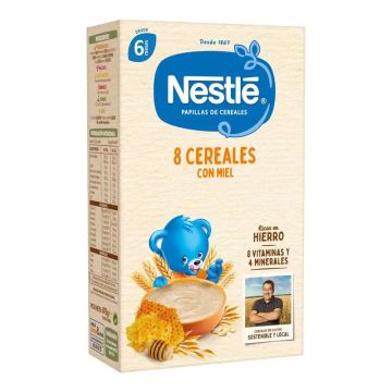 Nestlé Papillas 8 Cereales Con Miel , 475g