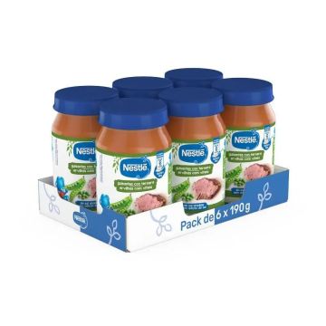 NESTLÉ Pack Tarritos Guisantes Con Ternera , 190g x 6 unidades