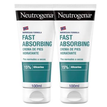 Neutrogena Crema Pies Hidratante Absorción Inmediata Pack, 2x100 ml