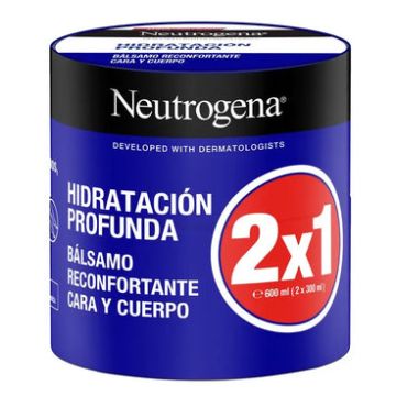Neutrogena Crema Hidratante Reconfortante Facial y Corporal Pack, 2X300 ml