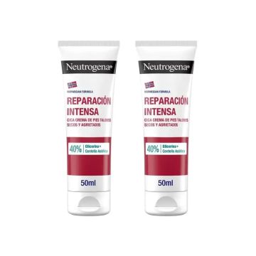 Neutrogena Reparación Intensa Cica Crema Pies Talones Agrietados, 2X50 Ml