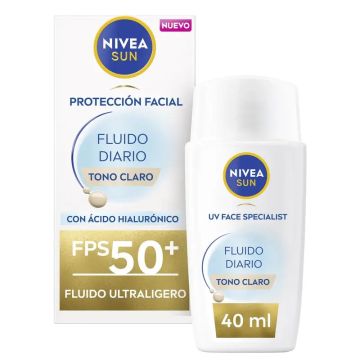Nivea Sun Fluido Facial Diario Ultra Ligero Tono Claro Spf50+ 40Ml