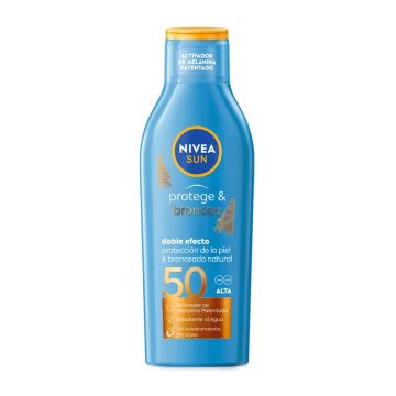 NIVEA Sun SPF50 Protege & Broncea Leche Solar Activadora Del Bronceado, 200 ml