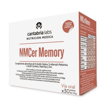 NMCer Memory Sabor Limón-Vainilla, 1,9g x 30 sobres, Cantabria Labs NutriciónMédica