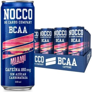 Nocco Pack Bcaa Miami Strawberry, 12 uds x 330 ml