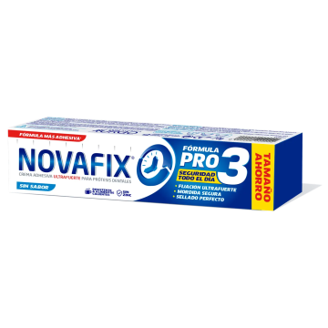 Novafix Fijadores Pro3 Sin Sabor - Crema Adhesiva Para Prótesis Dentales - 70 G,70 gr