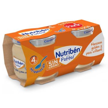 Nutriben Potito Manzana Golden Y Pera Williams Para Bebés, 2 x 120 gr