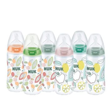 NUK Biberón Colour Play 0-6 M Latex 300 ml, 1 unidad