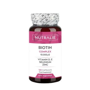 Nutralie Biotina Con Vit D Y E 10000Mcg Pelo Piel Uñas  120 cápsulas