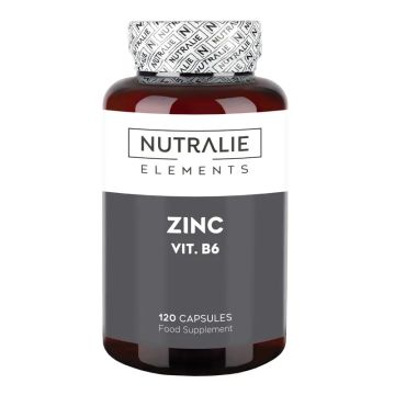 Nutralie Zinc Con Vitamina B6 Acné Pelo Piel Vegano , 120 cápsulas