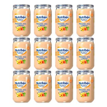 Nutriben Potito Melocotón, Pera Y Platano , 12 x 235 gr