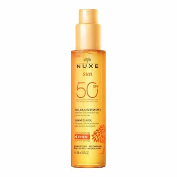 Nuxe Sun Aceite Bronceador para Rostro y Cuerpo SPF 50