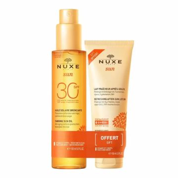 Nuxe Sun Aceite Bronceador Rostro y Cuerpo SPF 30 + Leche Refrescante After Sun100ml DE REGALO