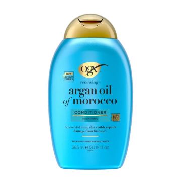 OGX Acondicionador sin Sulfatos para Pelo Dañado, Aceite de Argán de Marruecos,Alisa y Fortalece, 385 ml