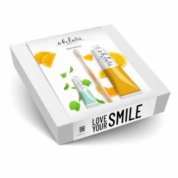 Ohlala Toothpaste " Blossom Orange Set " (Naranja Menta 75 ml + Menta Fresca 15ml + Cepillo de dientes Bamboo)