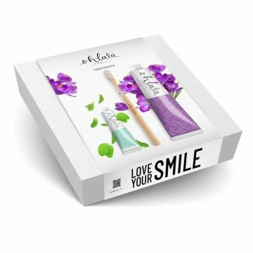 Ohlala Toothpaste " Cool Set " (Violeta Menta 75ml + Menta Fresca 15 ml +Cepillo Dientes Bamboo)