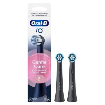 Oral-B Braun iO Recambio Gentle Care Negro, 2 Unidades