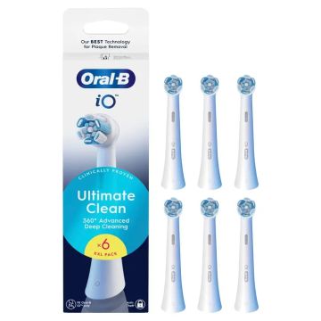 Oral-B Braun iO Ultimate Clean Cabezales de Recambio, 6 Unidades