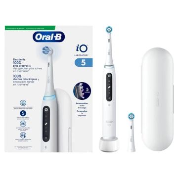 Oral-B Io 5 Cepillo De Dientes Eléctrico Blanco, 2 Cabezales