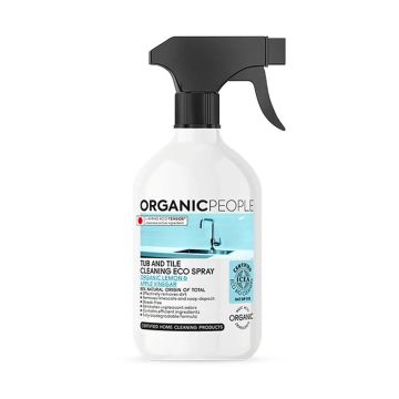 Organic People Spray Limpiador De Bañeras Y Azulejos Ecológico. Lemon & AppleVinegar, 500 Ml