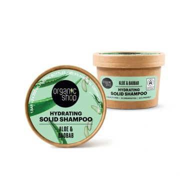 Organic Shop Champú Sólido Hidratante Aloe Y Baobab, 60 G