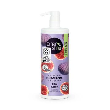 Organic Shop Champú Voluminizador Para Cabello Graso Higo Y Escaramujo, 1000 Ml