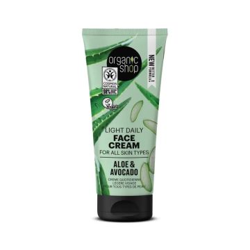 Organic Shop Crema Facial Alisante Para Todo Tipo De Piel Aguacate Y Aloe DeOrganic Shop, 50 Ml