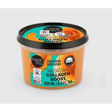 Organic Shop Exfoliante Corporal Potenciador Del Colágeno De Melón Y Karité ABase De Azúcar , 250 ml