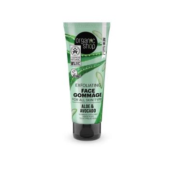 Organic Shop Gommage Facial Exfoliante Para Todo Tipo De Piel Aguacate Y Aloe DeOrganic Shop, 75 Ml