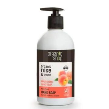 Organic Shop Jabon De Manos Nutritivo Rosa Melocoton 500Ml.