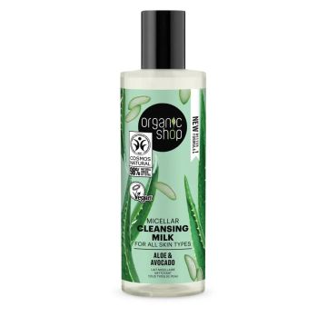 Organic Shop Leche Limpiadora Micelar Para Todo Tipo De Piel Aguacate Y Aloe DeOrganic Shop, 150 Ml