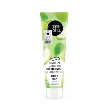Organic Shop Os Manzana Y Uva. Pasta De Dientes Natural Certificada ParaSensibilidad Dental, 100 G