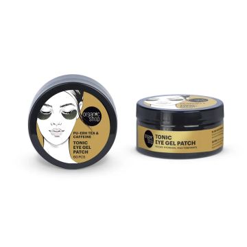 Organic Shop Parches De Gel Tonificante Para Ojos Té Puerh Y Cafeína, 60 Pcs