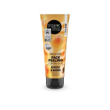 Organic Shop Peeling Facial Suave Para Piel Seca Albaricoque Y Mango De OrganicShop, 75 Ml